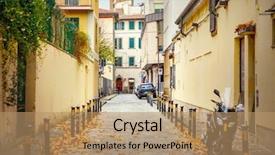  Presentation with italy us - Cool new PPT theme with tuscan window - street in florence italy backdrop and a  colored foreground