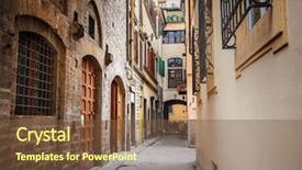  Presentation with italy us - PPT layouts consisting of tuscan window - street in florence italy background and a  colored foreground