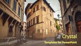  Presentation with local history italy - Presentation theme featuring tuscan window - street in florence italy background and a  colored foreground