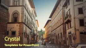  Presentation with italy puzzle - PPT layouts featuring tuscan window - street in florence italy background and a tawny brown colored foreground