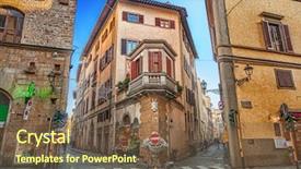  Presentation with nsw street - PPT theme enhanced with tuscan window - street in florence italy background and a  colored foreground