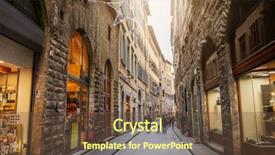  Presentation with italy - PPT theme consisting of tuscan window - street in florence italy background and a tawny brown colored foreground