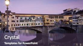  Presentation with reflection - Slides consisting of tuscan window - sunset view of ponte vecchio background and a violet colored foreground