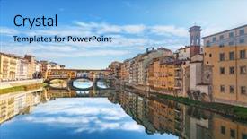  Presentation with italy - Audience pleasing presentation consisting of tuscan window - view of ponte vecchio florence backdrop and a  colored foreground