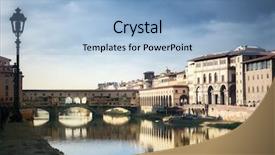  Presentation with italy us - PPT theme consisting of tuscan window - view of ponte vecchio florence background and a  colored foreground