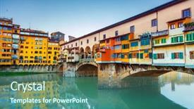  Presentation with italy america - Audience pleasing theme consisting of tuscan window - view of ponte vecchio florence backdrop and a  colored foreground