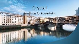  Presentation with italy - Audience pleasing PPT theme consisting of tuscan window - view of ponte vecchio florence backdrop and a  colored foreground