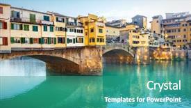  Presentation with italy culture - Slides featuring tuscan window - view of ponte vecchio florence background and a  colored foreground