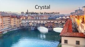  Presentation with italy - Beautiful presentation featuring tuscan window - view of ponte vecchio florence backdrop and a light blue colored foreground