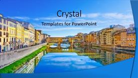  Presentation with italy culture - Presentation consisting of tuscan window - view of ponte vecchio florence background and a  colored foreground