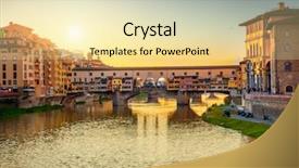  Presentation with italy - Theme having tuscan window - view of ponte vecchio florence background and a blonde colored foreground