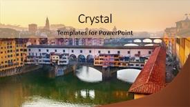  Presentation with italy puzzle - PPT theme consisting of tuscan window - view of ponte vecchio florence background and a lemonade colored foreground