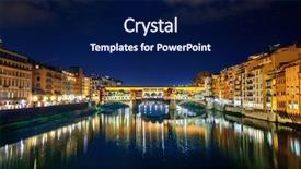  Presentation with night - Cool new slides with tuscan window - view of ponte vecchio backdrop and a  colored foreground