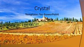  Presentation with golden ration - PPT theme enhanced with tuscany - golden vineywrds and castle background and a light blue colored foreground