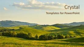  Presentation with tuscany - Slide deck with tuscany hills background and a soft green colored foreground