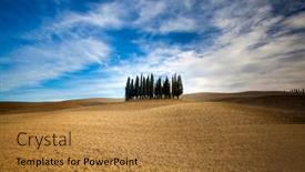  Presentation with rolling hills - Amazing PPT theme having tuscany-italy-september-27-2017 backdrop and a gold colored foreground