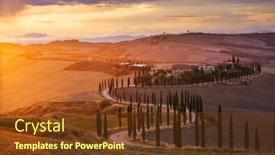  Presentation with rolling hills - Audience pleasing slides consisting of tuscany-italy-september-27-2017 backdrop and a tawny brown colored foreground