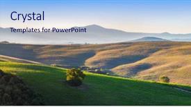  Presentation with tuscany - Amazing presentation design having tuscany landscape panorama at sunrise backdrop and a light blue colored foreground