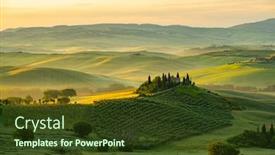  Presentation with tuscany - Theme featuring tuscany-landscape-panorama-hills background and a tawny brown colored foreground