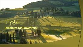  Presentation with tuscany - Cool new PPT theme with tuscany-landscape-panorama-hills backdrop and a tawny brown colored foreground