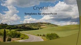  Presentation with tuscany - Amazing theme having tuscany-landscape-panorama-hills backdrop and a seafoam green colored foreground