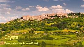  Presentation with tuscany - Presentation with tuscany landscape toscana italy background and a tawny brown colored foreground