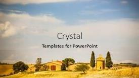  Presentation with tuscany - Beautiful presentation theme featuring tuscany-landscape-with-chapel backdrop and a light gray colored foreground