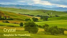  Presentation with tuscany - Theme having tuscany rural sunset landscape countryside background and a tawny brown colored foreground