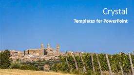  Presentation with tuscany - Slide set with tuscany-s-most-famous-vineyards background and a teal colored foreground