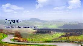  Presentation with tuscany - Colorful slides enhanced with tuscany scenery travel in italy series backdrop and a sky blue colored foreground