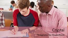  Presentation with self esteem for a college student - Slide set consisting of tutor - college student has individual tuition background and a coral colored foreground