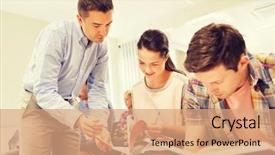  Presentation with education teamwork - Cool new PPT layouts with tutor - education high school teamwork backdrop and a coral colored foreground