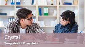  Presentation with student - PPT layouts having tutor - young student during individual tutoring background and a gray colored foreground