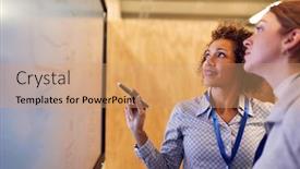  Presentation with trainee nurse sitting by female - Theme featuring tutor-with-female-trainee-electrician background and a coral colored foreground