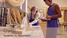  Presentation with workshop - Amazing theme having tutor-with-male-carpentry-student backdrop and a coral colored foreground