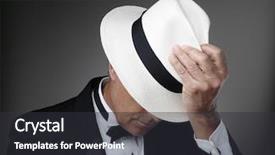  Presentation with aged - PPT layouts consisting of tuxedo and a panama background and a dark gray colored foreground