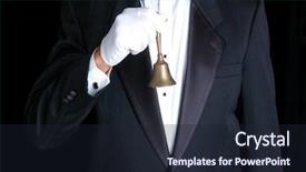  Presentation with bell service - Amazing PPT theme having tuxedo and holding a service backdrop and a wine colored foreground