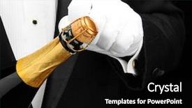  Presentation with waiter - Colorful presentation theme enhanced with tuxedo opening a bottle backdrop and a black colored foreground