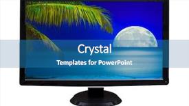  Presentation with monitor computer - Audience pleasing presentation consisting of tv ads - tv or computer monitor showing backdrop and a teal colored foreground