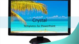  Presentation with monitor computer - Amazing presentation design having tv ads - tv or computer monitor showing backdrop and a cyan colored foreground