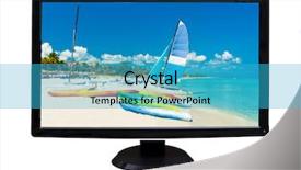  Presentation with monitor computer - Amazing slide set having tv ads - tv or computer monitor showing backdrop and a teal colored foreground