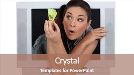  Presentation with weight loss woman showing - Cool new PPT theme with tv ads - woman showing a shuttlecock backdrop and a coral colored foreground