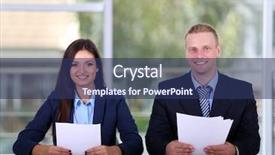  Presentation with anchor - Presentation design with tv anchor training for telling background and a ocean colored foreground