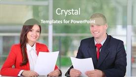  Presentation with anchor - Slide deck having tv anchor training for telling background and a seafoam green colored foreground