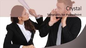  Presentation with anchors - Cool new PPT theme with tv anchors training for telling backdrop and a  colored foreground