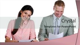  Presentation with anchors - Beautiful slide set featuring tv anchors training for telling backdrop and a light gray colored foreground