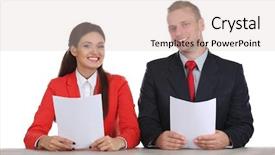  Presentation with anchor - Colorful presentation theme enhanced with tv anchors training for telling backdrop and a soft green colored foreground