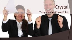  Presentation with anchors - Amazing theme having tv anchors training for telling backdrop and a  colored foreground