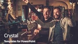  Presentation with fun - PPT theme consisting of tv and drinking draft beer background and a dark gray colored foreground