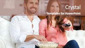  Presentation with eating - Beautiful PPT layouts featuring tv and eating pop-corn backdrop and a red colored foreground